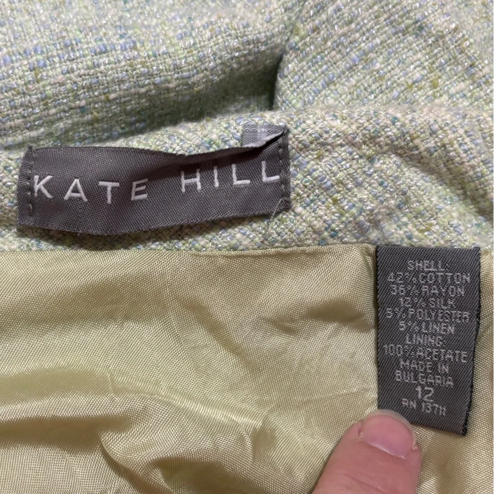 Kate Hill green tweed skirt size 12 see photos - Picture 3 of 5